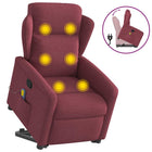 Recliner massage chair adjustable fabric wine red