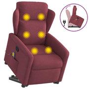 Recliner massage chair adjustable fabric wine red