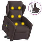 Lift massage chair adjustable fabric dark brown