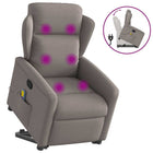 Adjustable stand-up massage chair, fabric, taupe