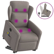 Sta-op massagestoel stof taupe 78x95x100 cm