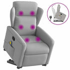 Adjustable Riser Recliner Massage Chair Fabric Cloud Grey