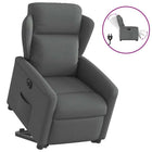Electric adjustable recliner dark grey fabric