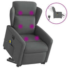 Electric Recliner Massage Chair Fabric Dark Grey