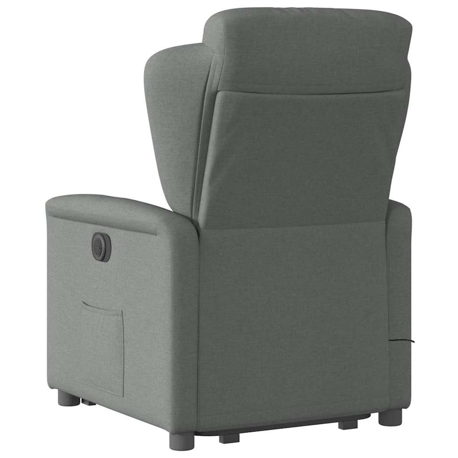 Sta-op-massagestoel elektrisch verstelbaar stof donkergrijs