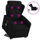 Recliner massage chair electrically adjustable fabric black