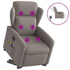 Electric adjustable lift massage chair fabric taupe