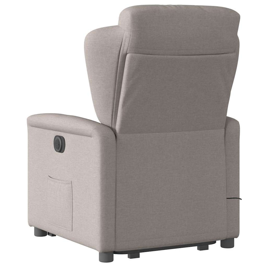 Sta-op-massagestoel elektrisch verstelbaar stof taupe