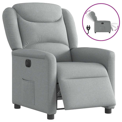 Fauteuil elektrisch verstelbaar stof lichtgrijs