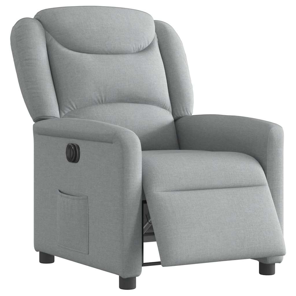 Fauteuil elektrisch verstelbaar stof lichtgrijs
