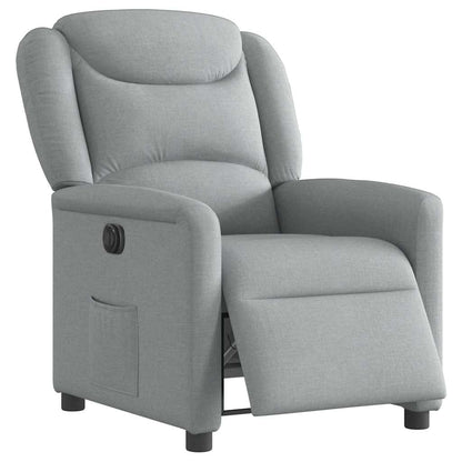 Fauteuil elektrisch verstelbaar stof lichtgrijs