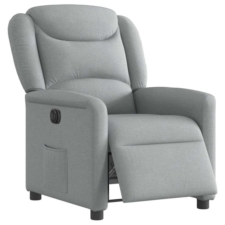 Fauteuil elektrisch verstelbaar stof lichtgrijs