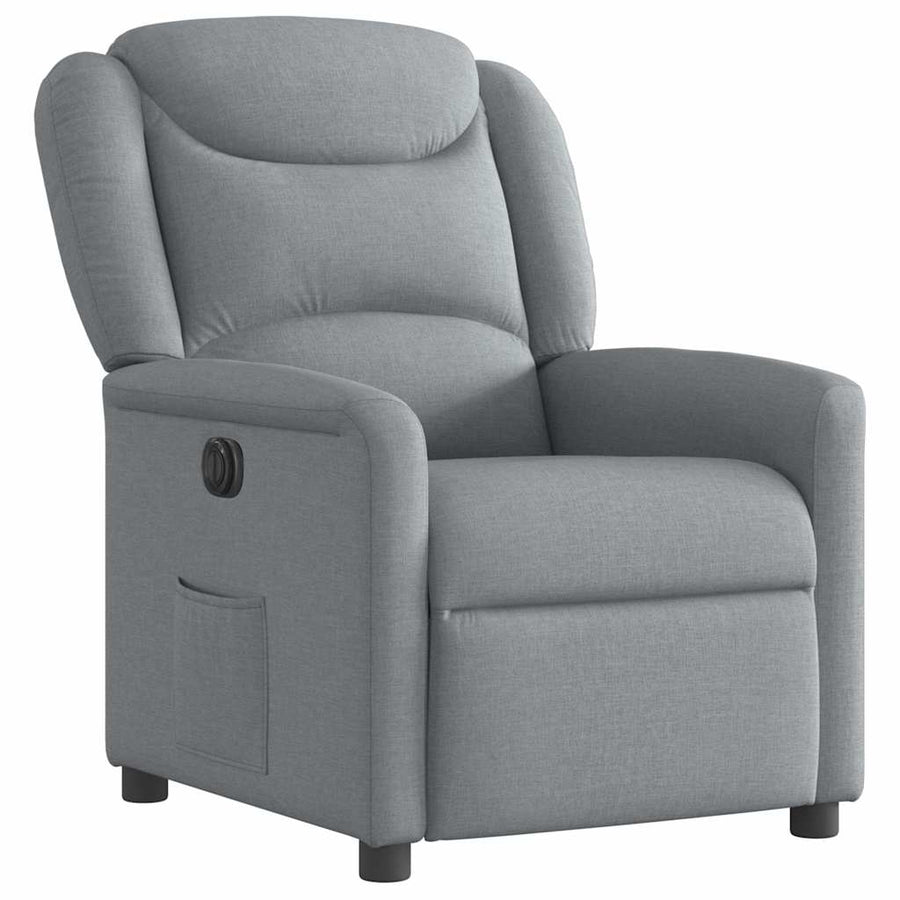 Fauteuil elektrisch verstelbaar stof lichtgrijs