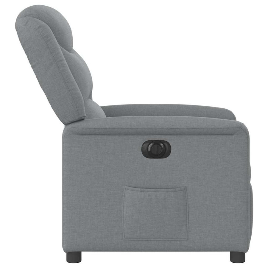 Fauteuil elektrisch verstelbaar stof lichtgrijs