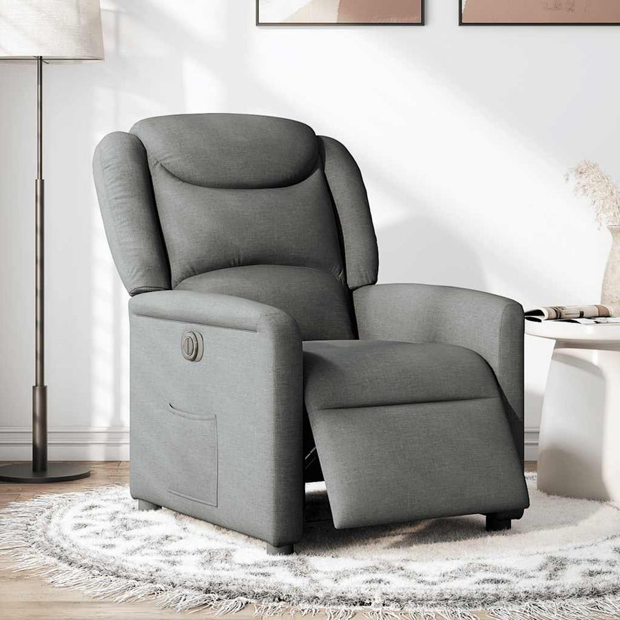 Fauteuil elektrisch verstelbaar stof donkergrijs