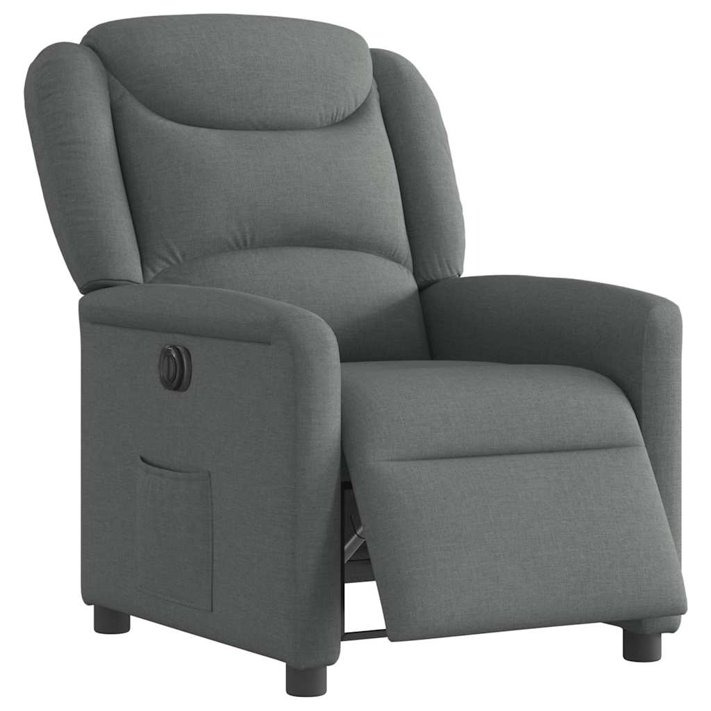 Fauteuil elektrisch verstelbaar stof donkergrijs