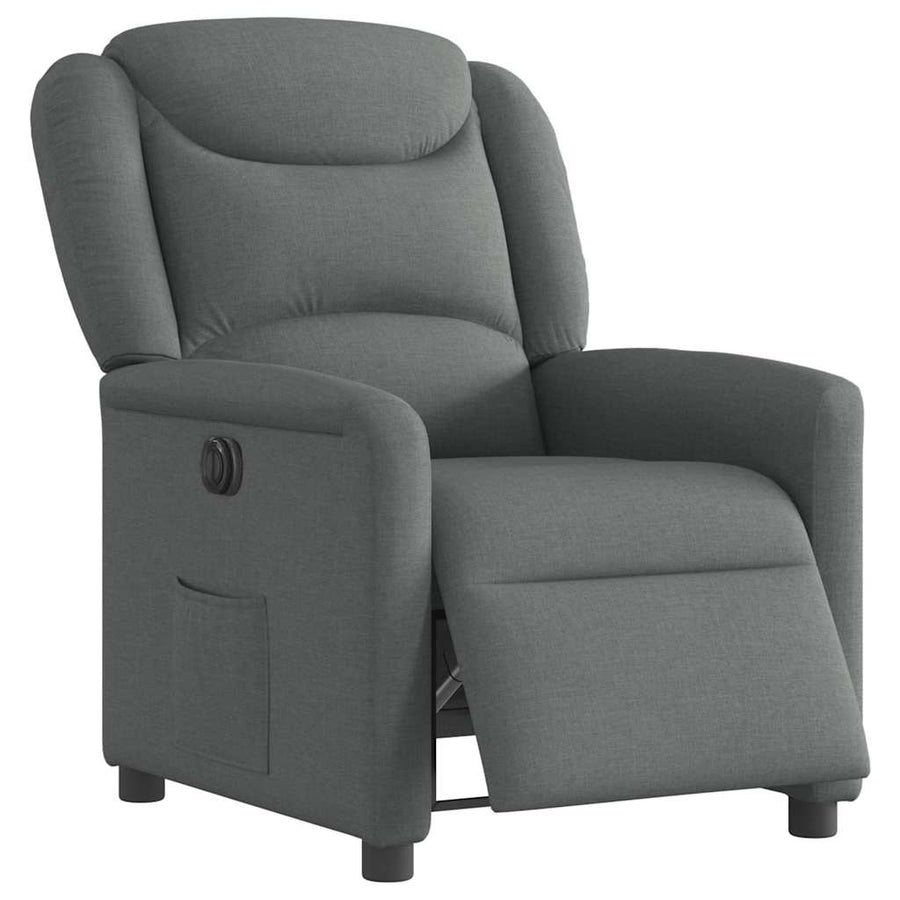 Fauteuil elektrisch verstelbaar stof donkergrijs