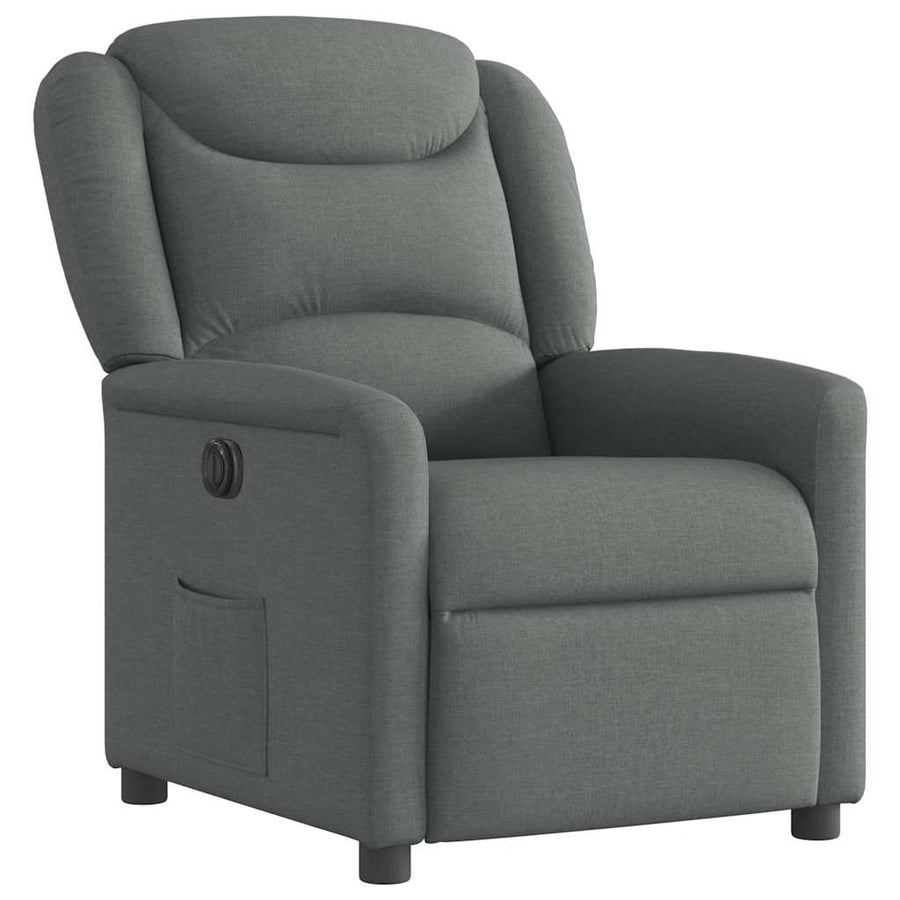 Fauteuil elektrisch verstelbaar stof donkergrijs
