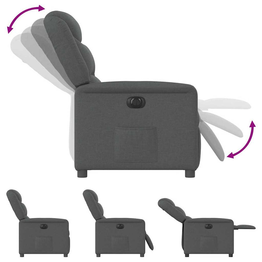 Fauteuil elektrisch verstelbaar stof donkergrijs