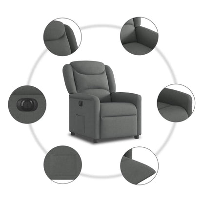 Fauteuil elektrisch verstelbaar stof donkergrijs