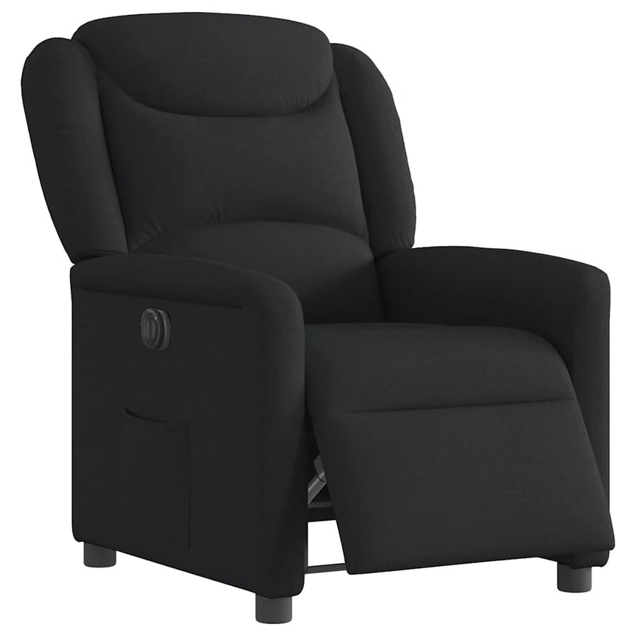 Fauteuil verstelbaar elektrisch stof zwart