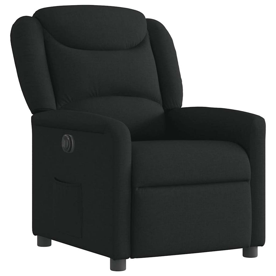 Fauteuil verstelbaar elektrisch stof zwart