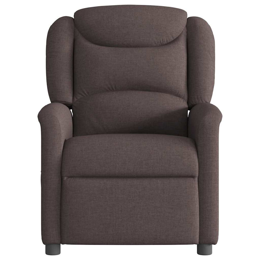 Fauteuil verstelbaar elektrisch stof donkerbruin
