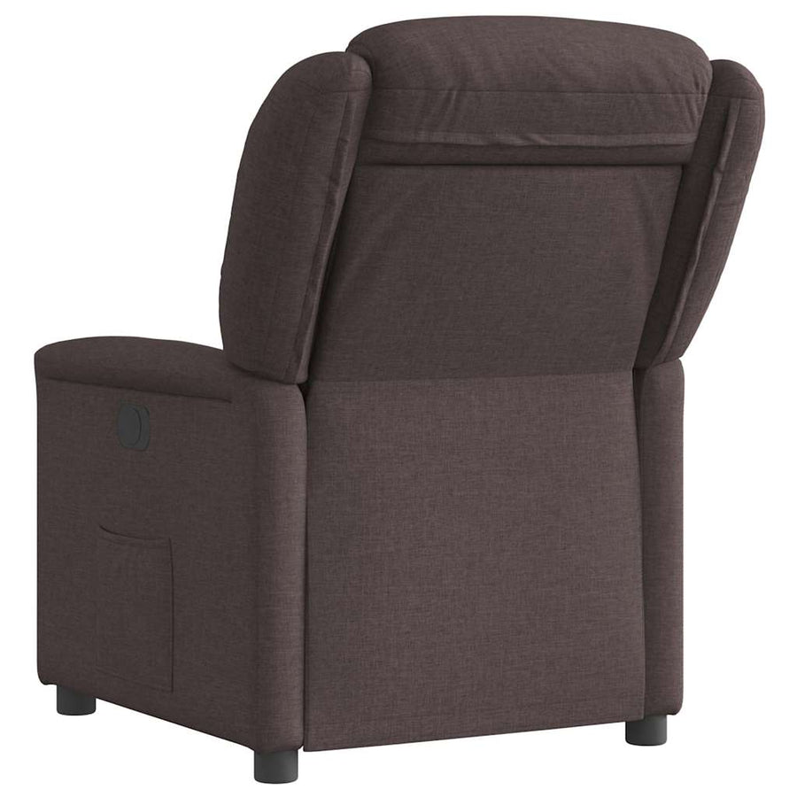 Fauteuil verstelbaar elektrisch stof donkerbruin