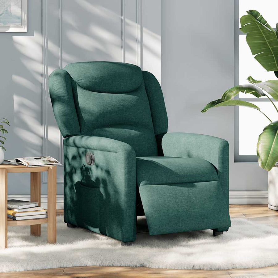 Fauteuil verstelbaar elektrisch stof donkergroen