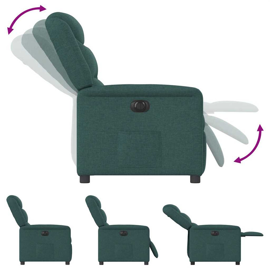 Fauteuil verstelbaar elektrisch stof donkergroen