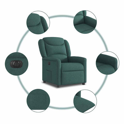 Fauteuil verstelbaar elektrisch stof donkergroen