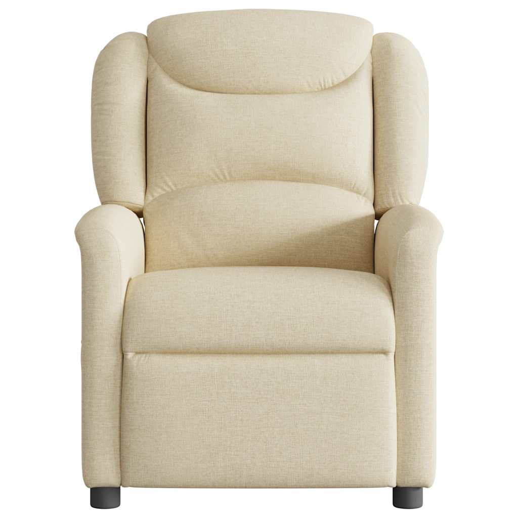 Fauteuil verstelbaar elektrisch stof crèmekleurig