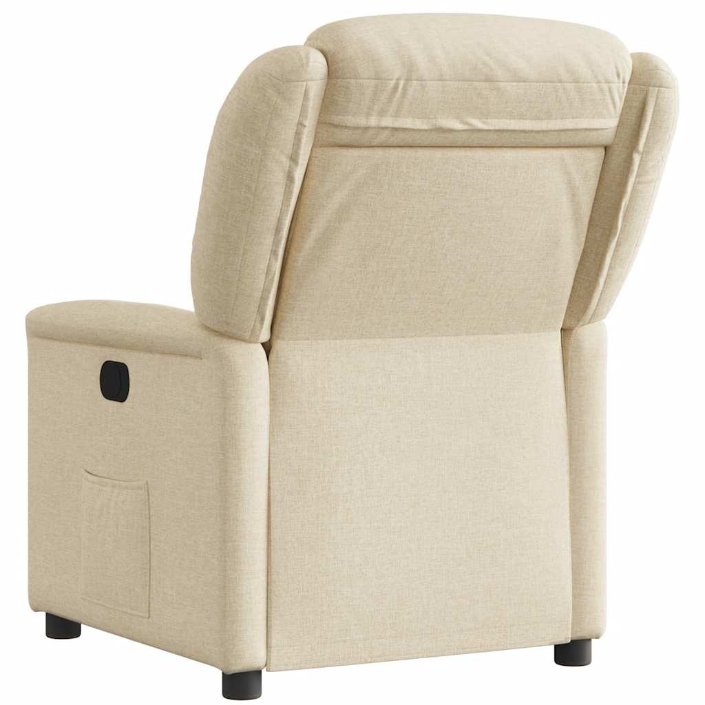 Fauteuil verstelbaar elektrisch stof crèmekleurig