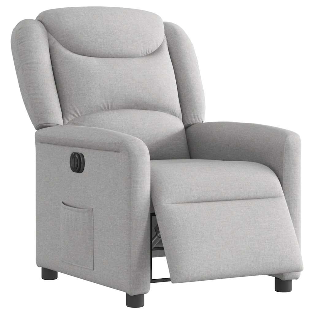 Fauteuil elektrisch verstelbaar stof wolk grijs