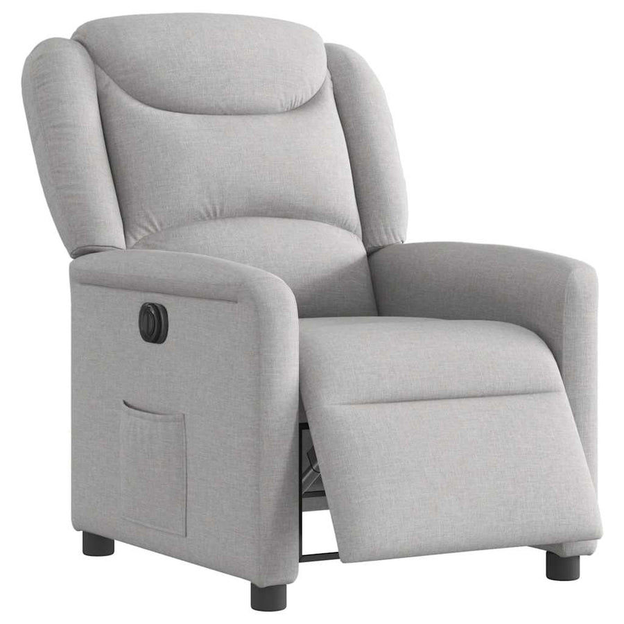 Fauteuil elektrisch verstelbaar stof wolk grijs