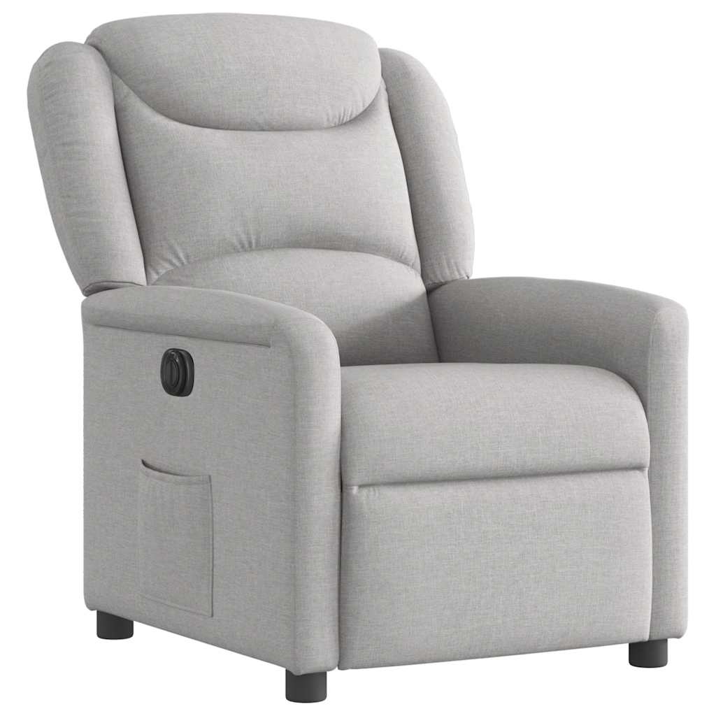 Fauteuil elektrisch verstelbaar stof wolk grijs