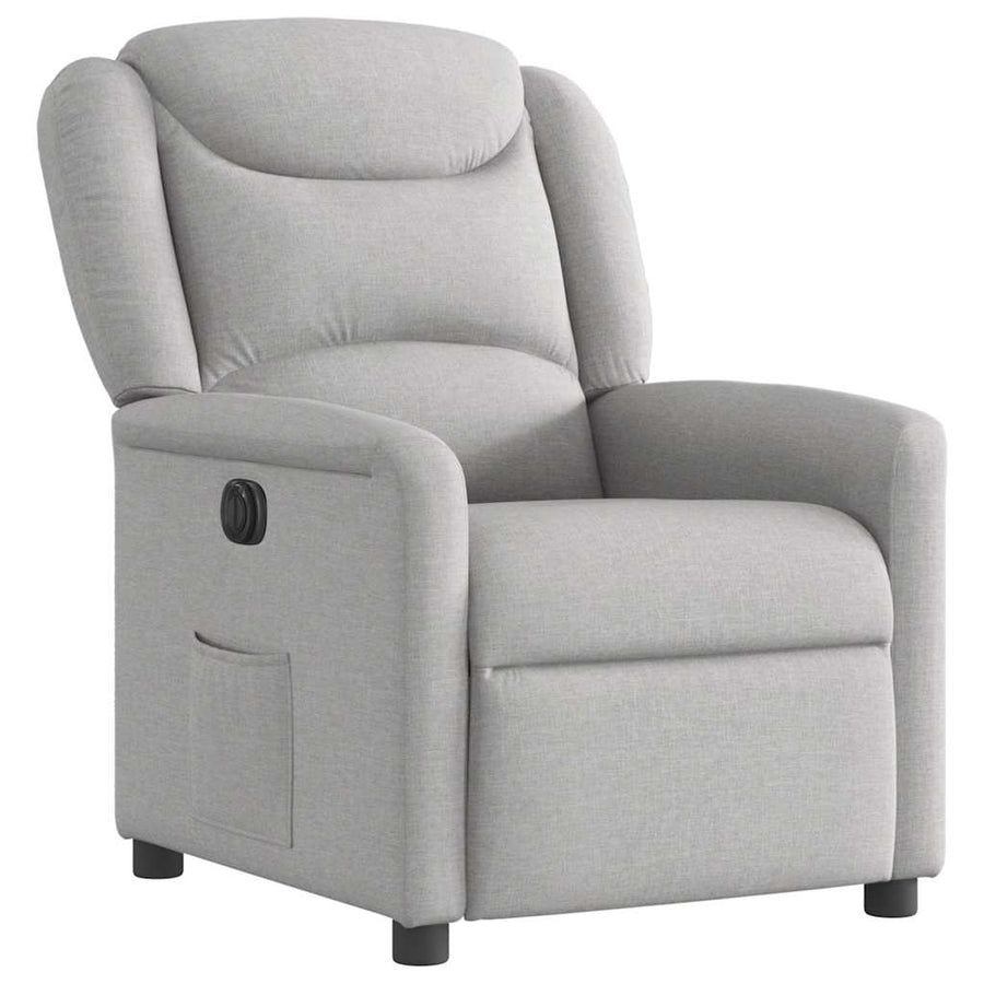 Fauteuil elektrisch verstelbaar stof wolk grijs