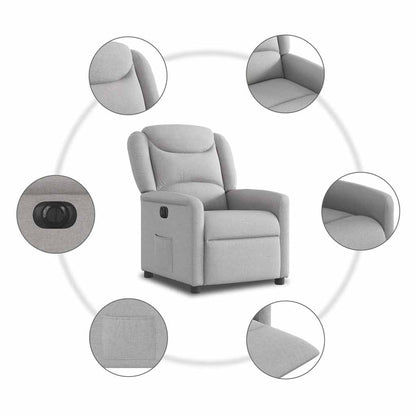 Fauteuil elektrisch verstelbaar stof wolk grijs