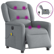 Massagestoel elektrisch verstelbaar stof lichtgrijs 78x95x100 cm