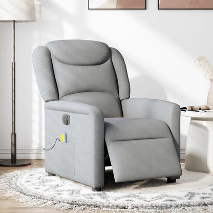 Massagestoel elektrisch verstelbaar stof lichtgrijs