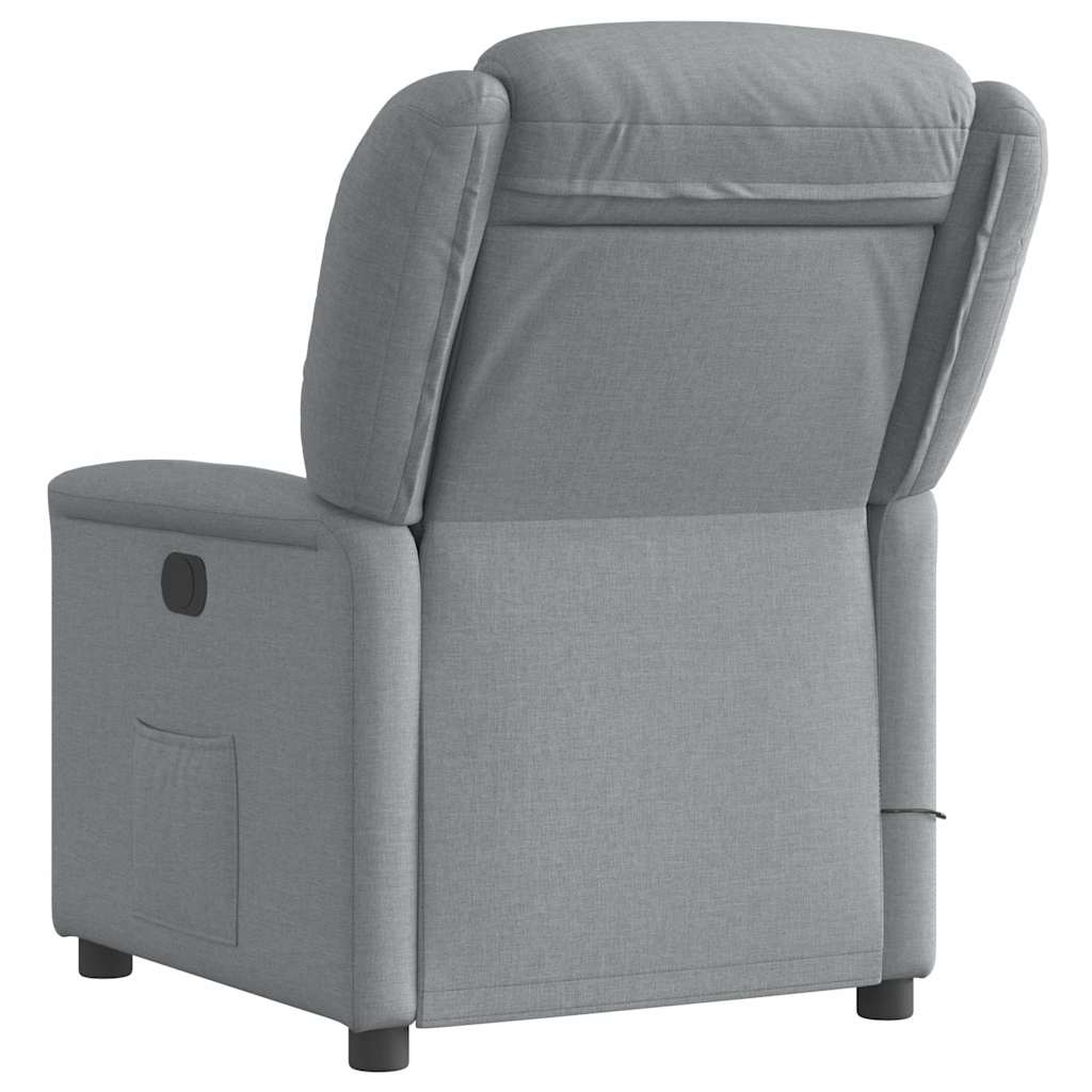 Massagestoel elektrisch verstelbaar stof lichtgrijs