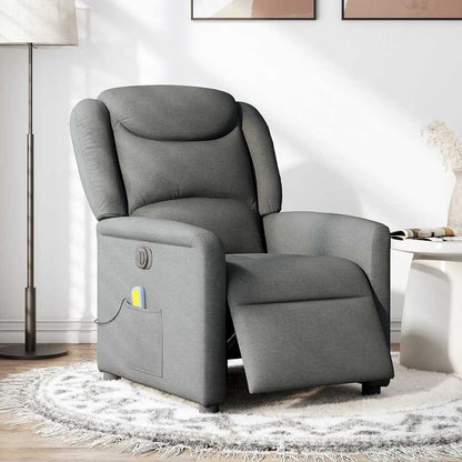 Massagestoel elektrisch verstelbaar stof donkergrijs