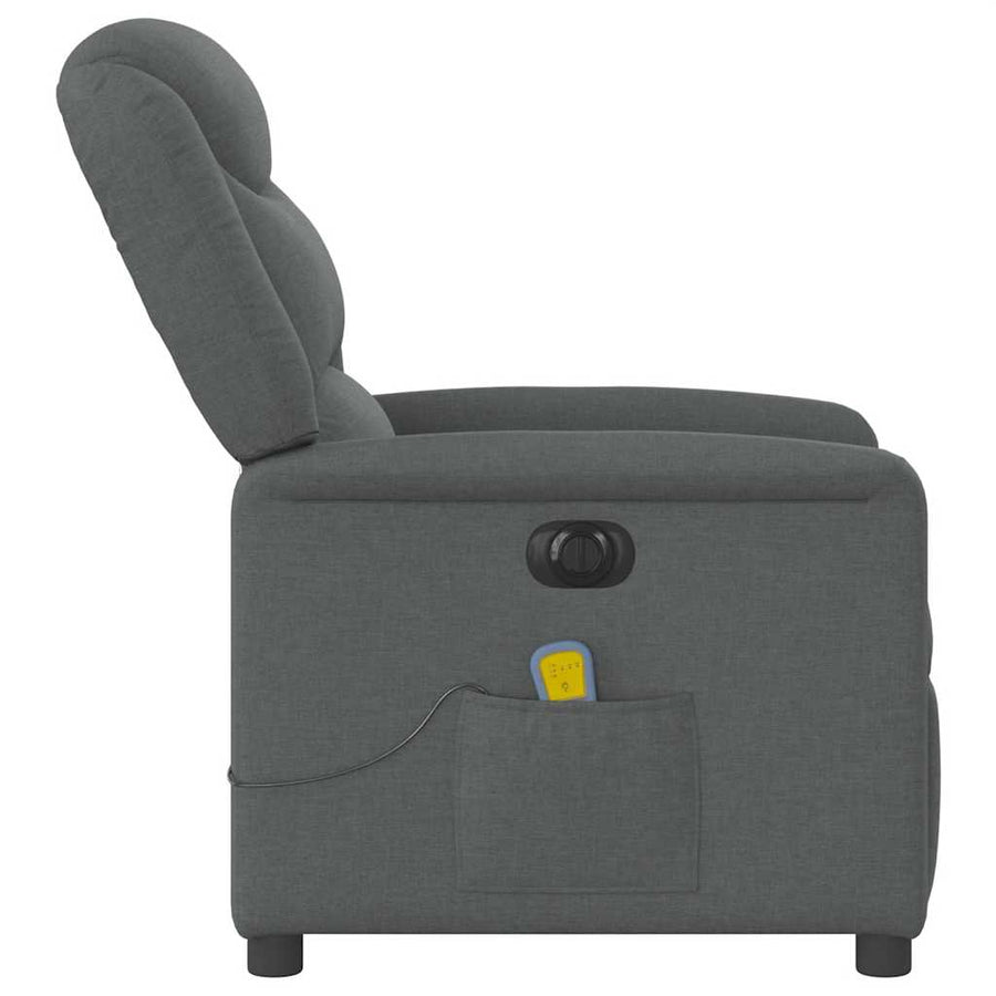 Massagestoel elektrisch verstelbaar stof donkergrijs
