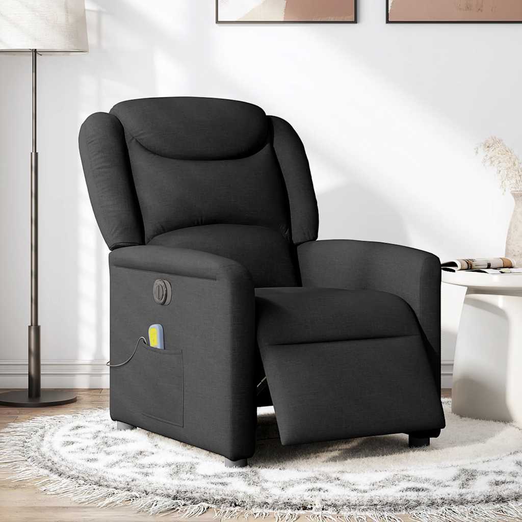 Massagestoel elektrisch verstelbaar stof zwart