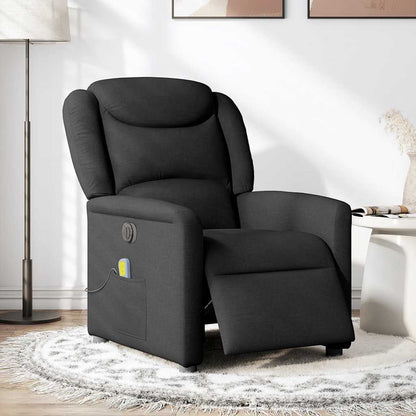 Massagestoel elektrisch verstelbaar stof zwart