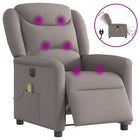 Massagestoel elektrisch verstelbaar stof taupe 78x95x100 cm