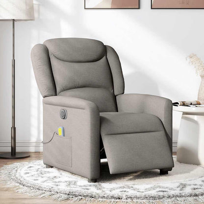Massagestoel elektrisch verstelbaar stof taupe