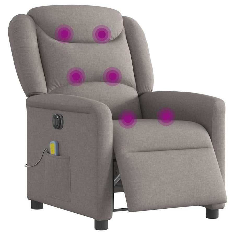 Massagestoel elektrisch verstelbaar stof taupe