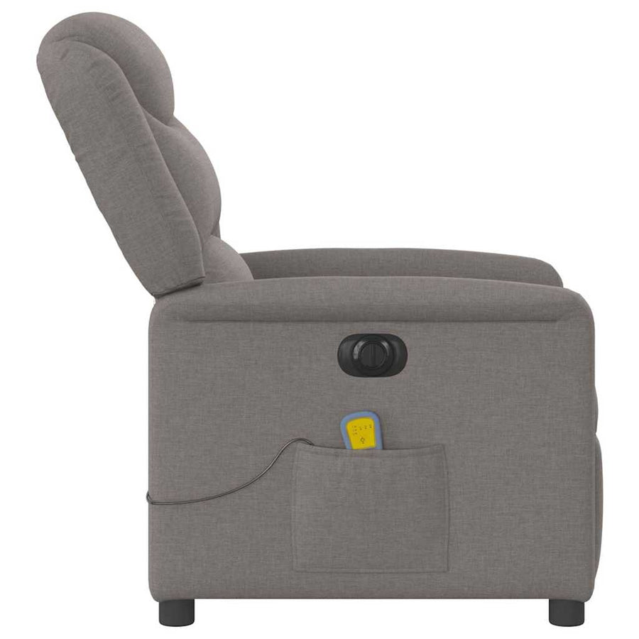 Massagestoel elektrisch verstelbaar stof taupe