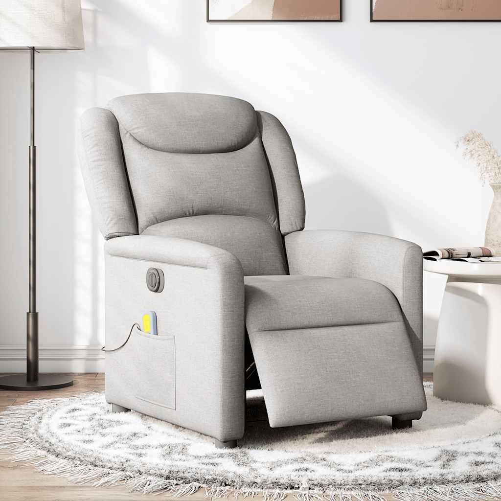 Massagestoel elektrisch verstelbaar stof wolk grijs